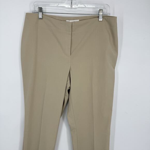 Chicos 1.5 Flat Front Dress Pants size Medium Tan 29" inseam Taper Leg - Picture 3 of 8